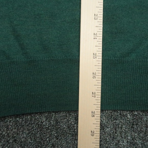 Peter Millar Sweater Men Extra Large Green Merino Wool V Neck Tour Jumper XL - Picture 8 of 9